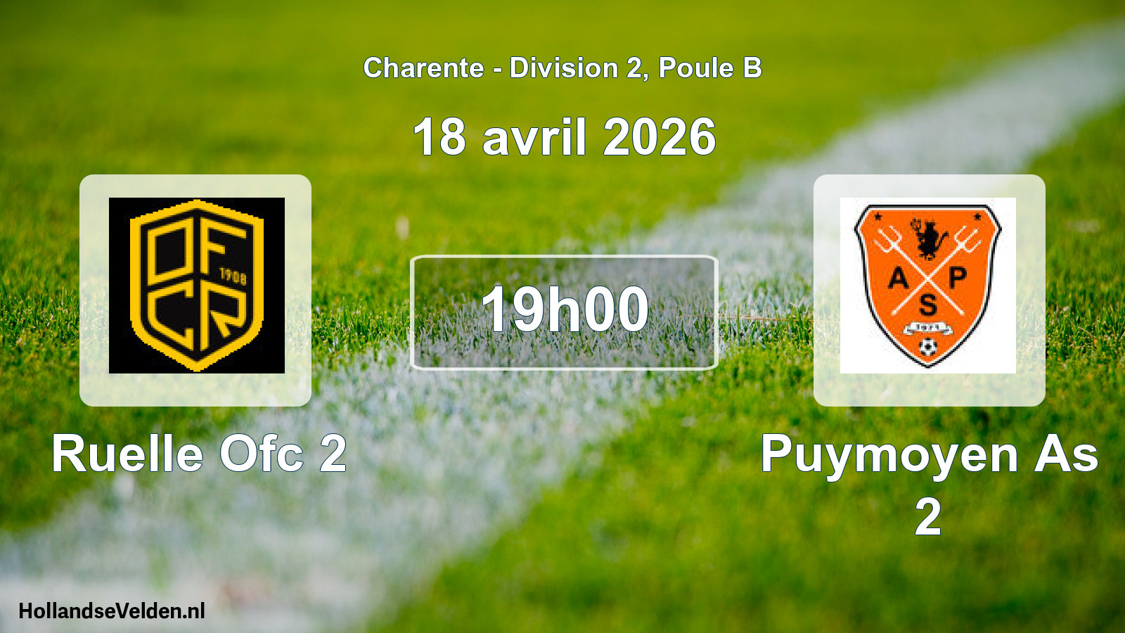 Scheduled Match: Ruelle Ofc 2 - Puymoyen As 2 (18 April 2026)