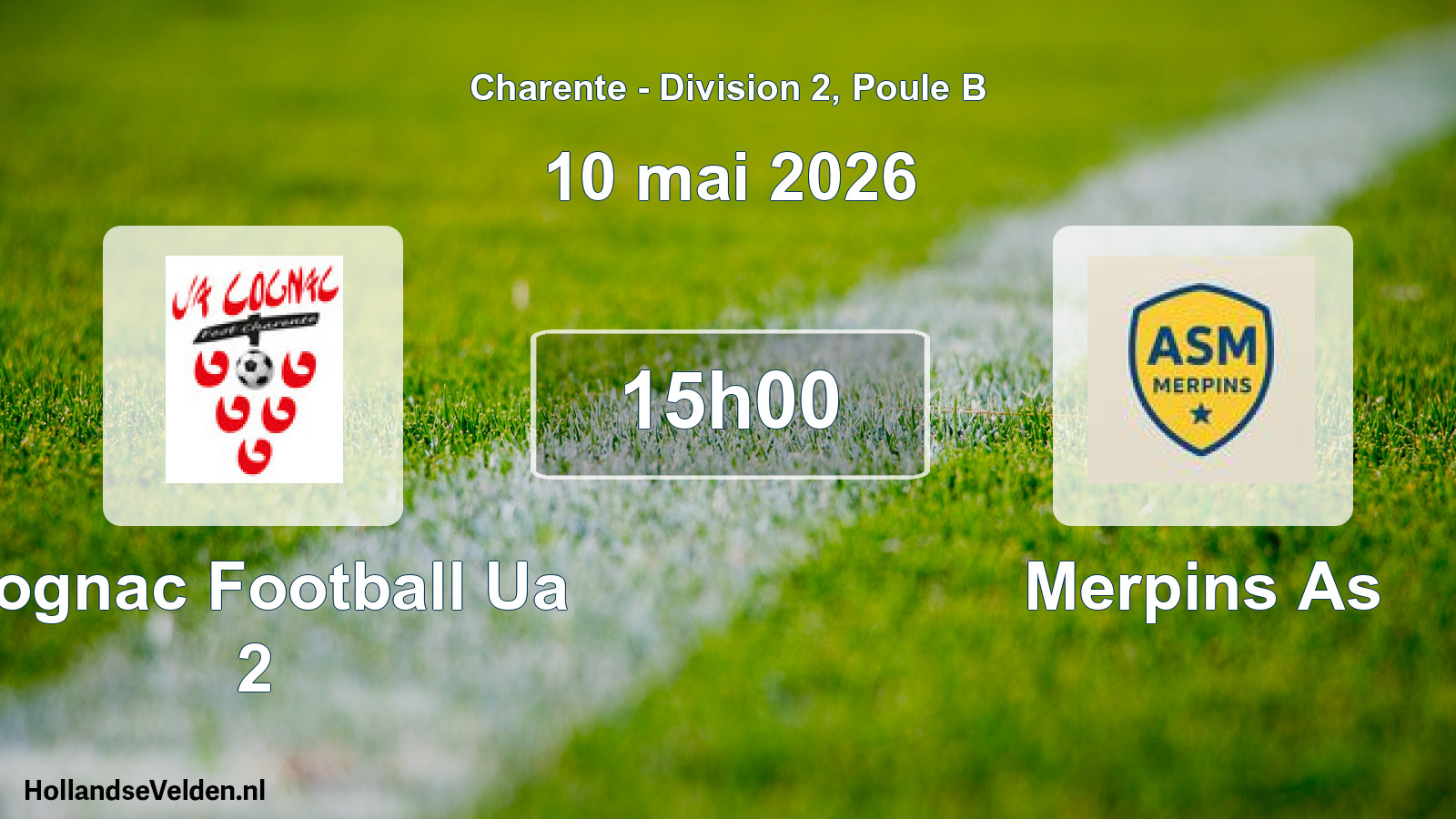 Geplande wedstrijd: Cognac Football Ua 2 - Merpins As (10 mai 2026)