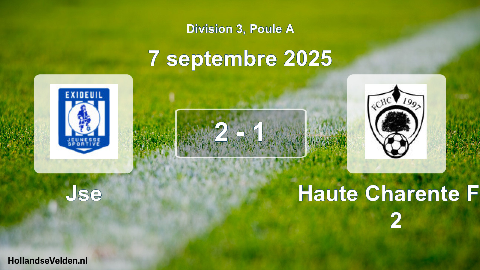 Total number of matches played: Jse - Haute Charente FC 2 2 - 1 (7 September 2025)