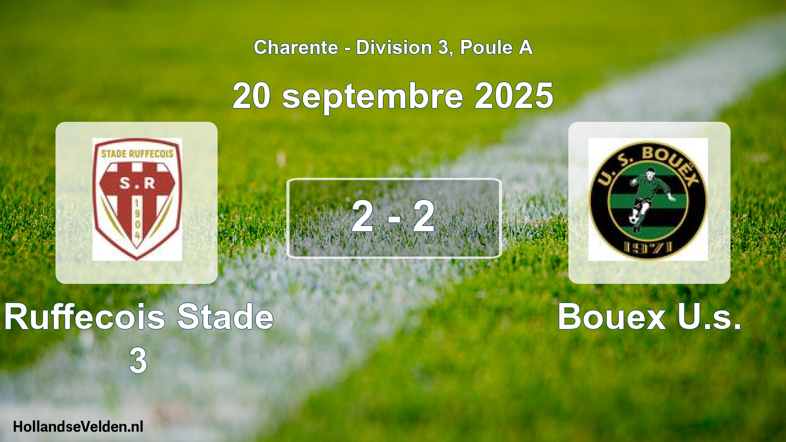 Gespeelde wedstrijd: Ruffecois Stade 3 - Bouex U.s. 2 - 2 (20 septembre 2025)