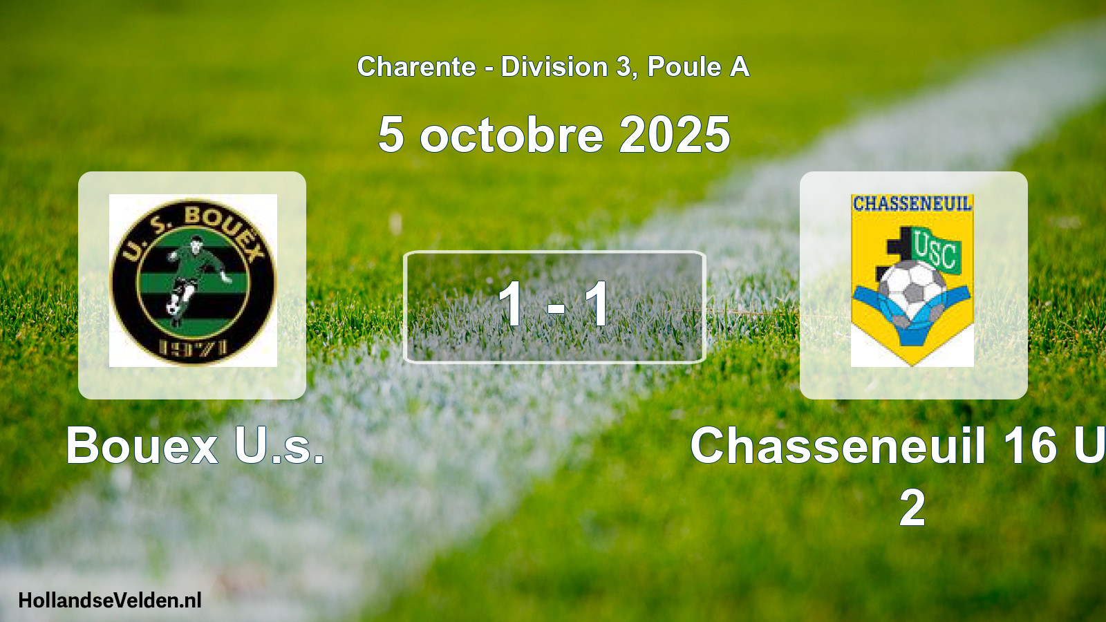 Gespeelde wedstrijd: Bouex U.s. - Chasseneuil 16 Us 2 1 - 1 (5 oktober 2025)