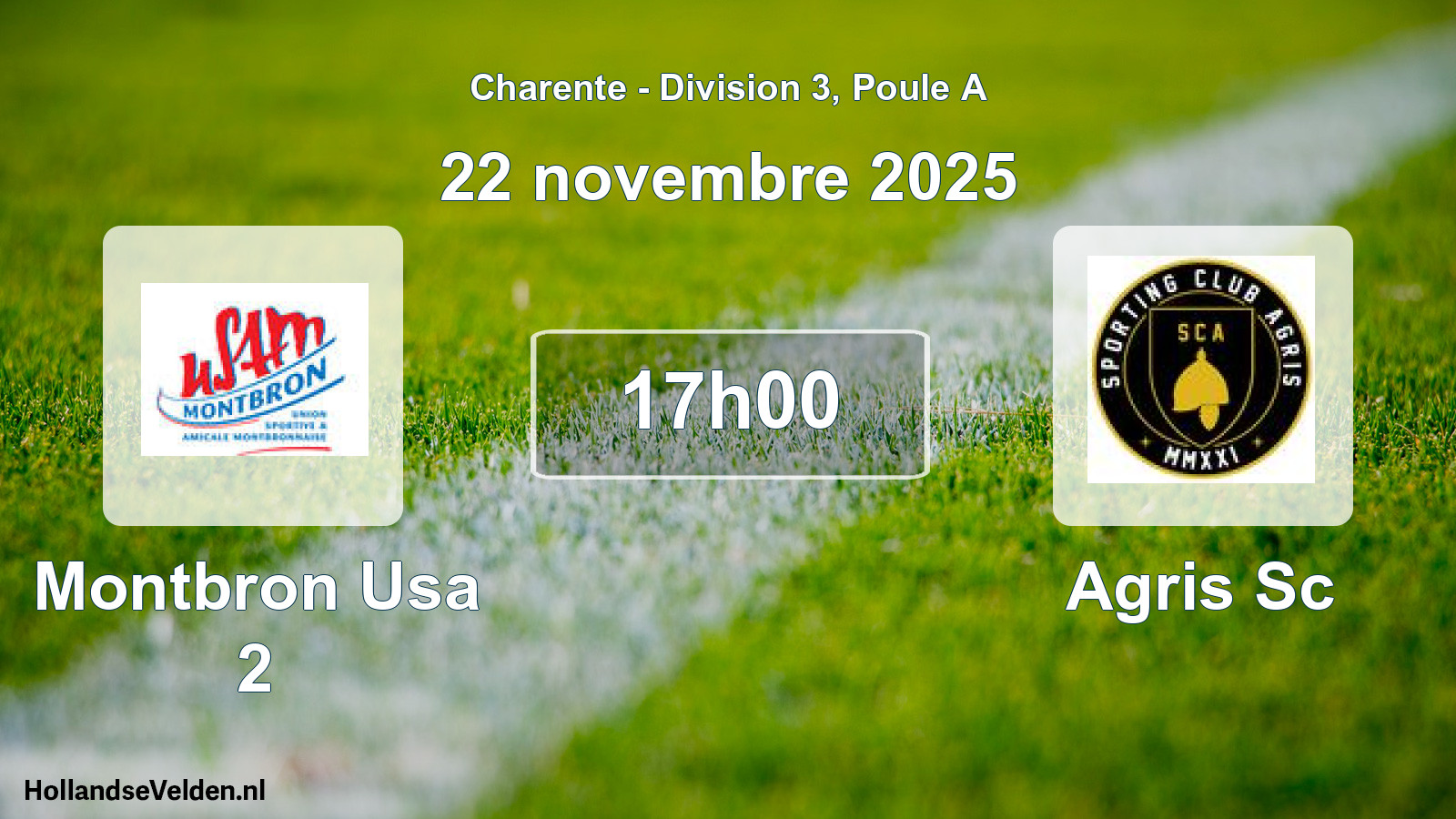Geplande wedstrijd: Montbron Usa 2 - Agris Sc (22 november 2025)