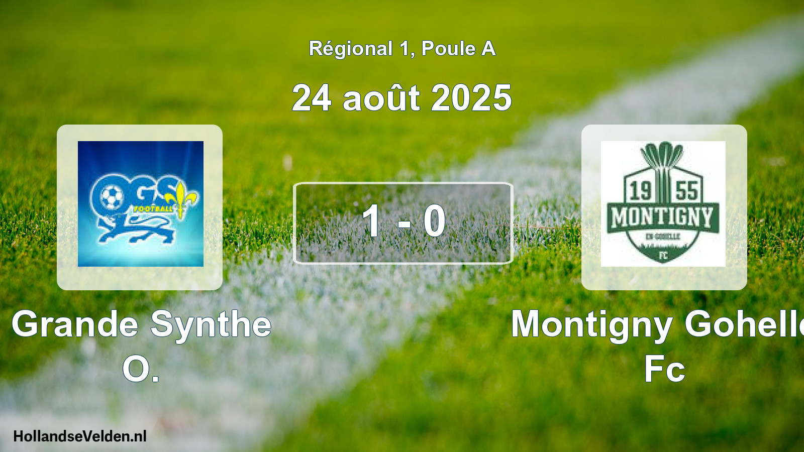 Gespeelde wedstrijd: Grande Synthe O. - Montigny Gohelle Fc 1 - 0 (24 août 2025)