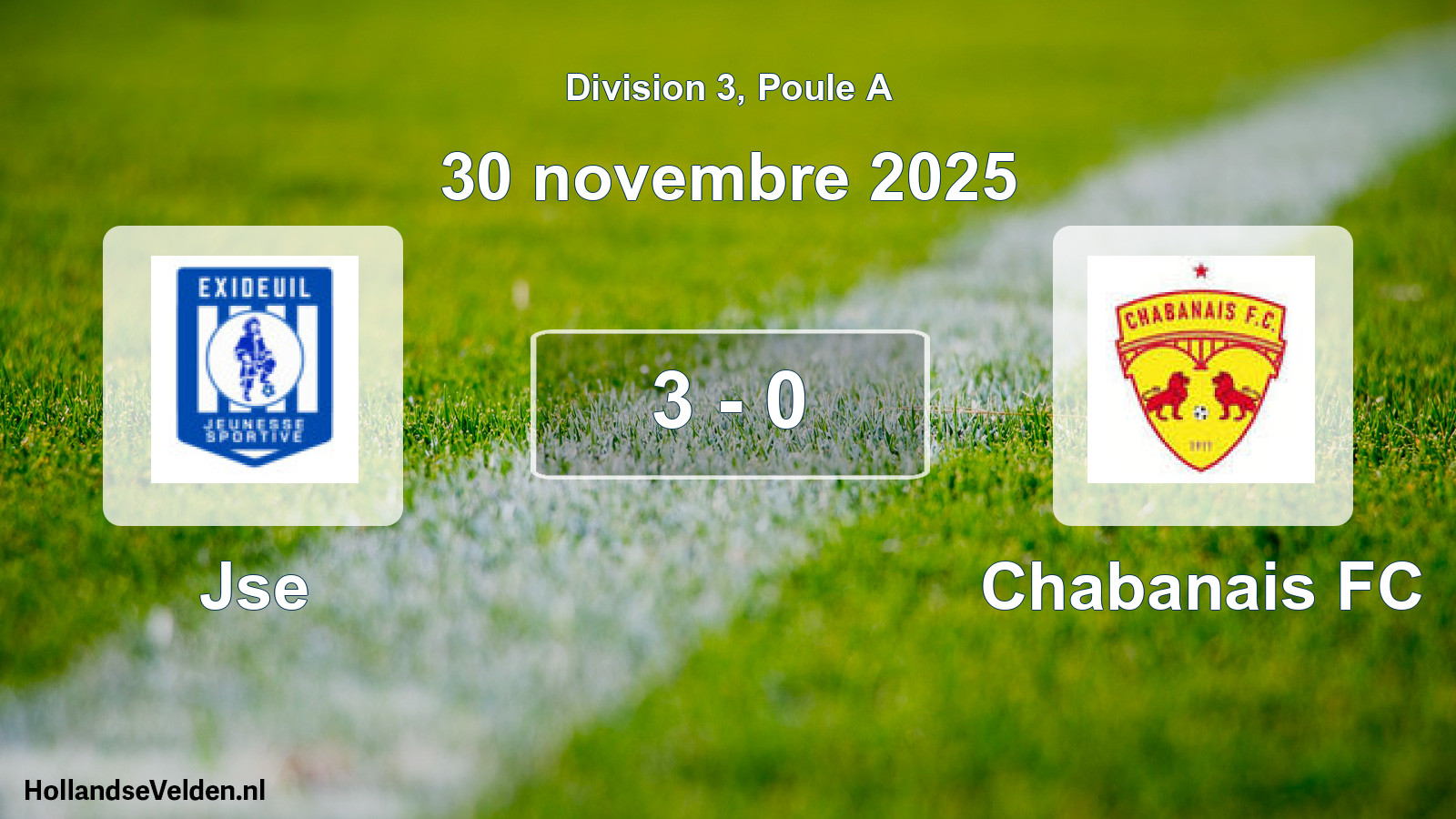 Gespeelde wedstrijd: Jse - Chabanais FC 3 - 0 (30 november 2025)