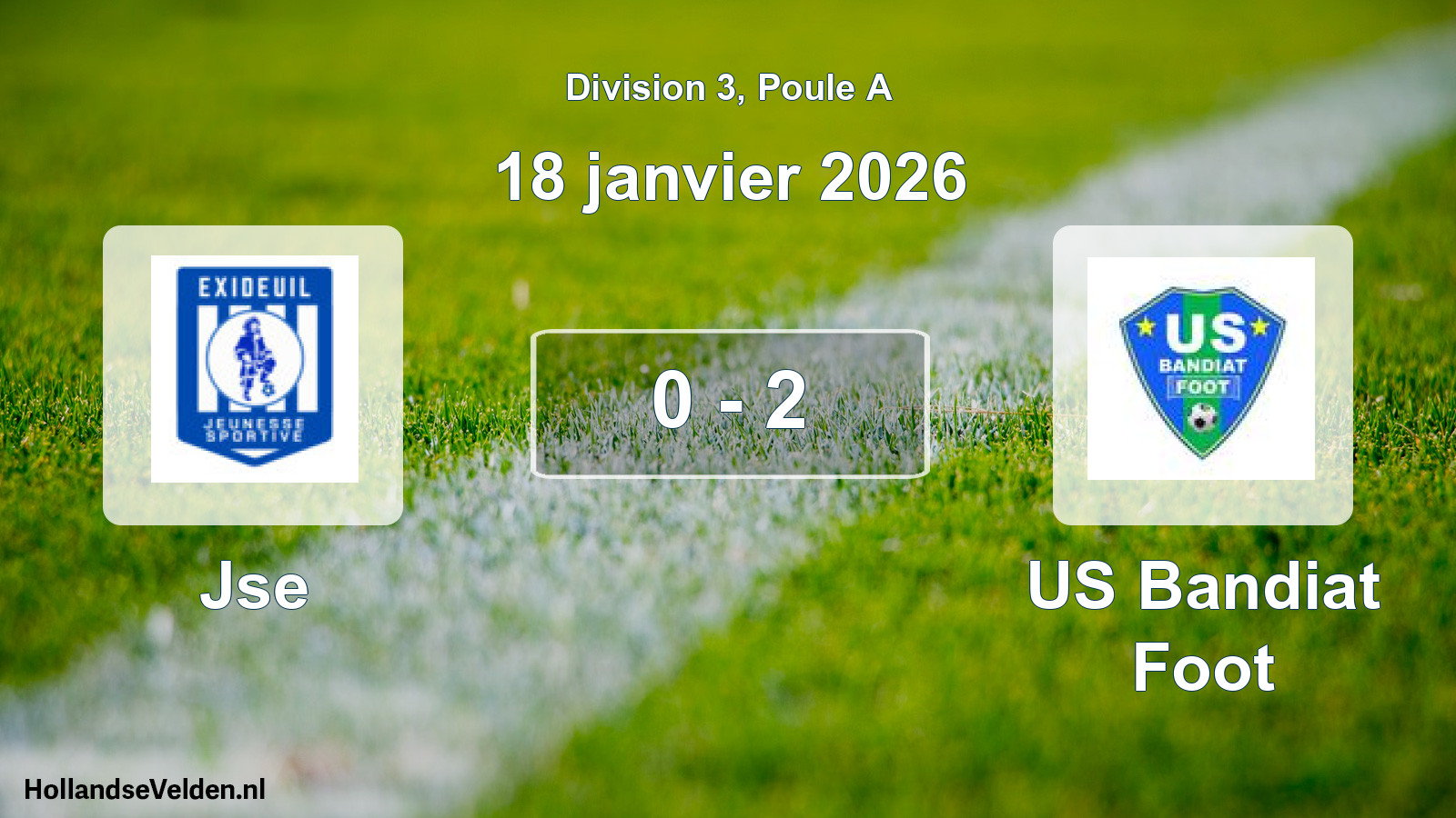 Match joué: Jse - US Bandiat Foot 0 - 2 (18 janvier 2026)