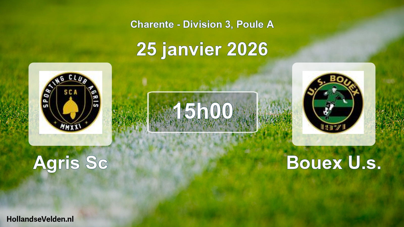 Scheduled Match: Agris Sc - Bouex U.s. (25 January 2026)