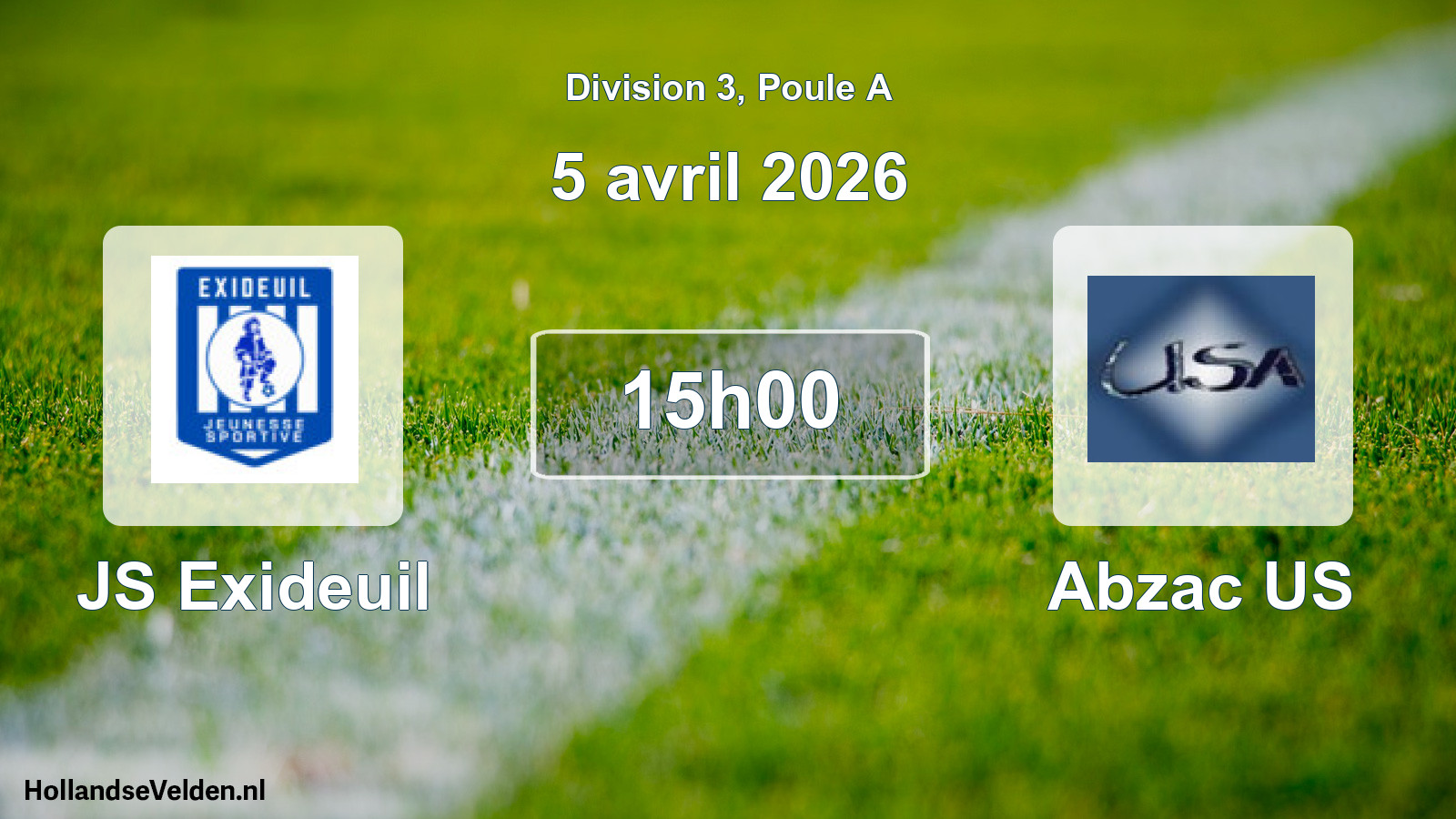 Match programmé: JS Exideuil - Abzac US (5 avril 2026)