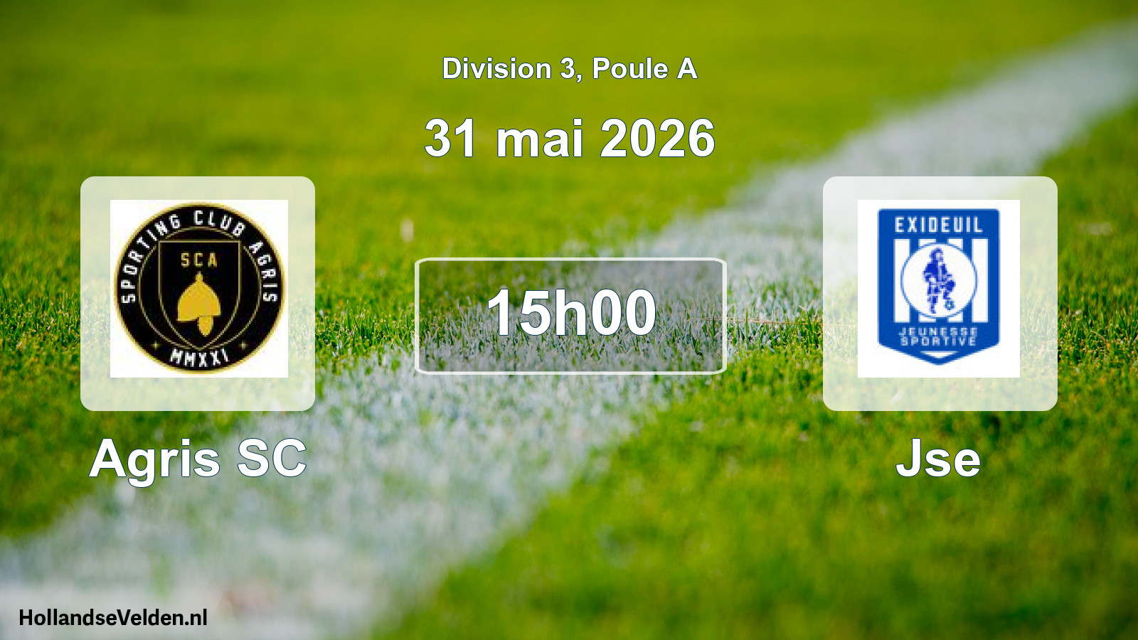 Match programmé: Agris SC - Jse (31 mai 2026)