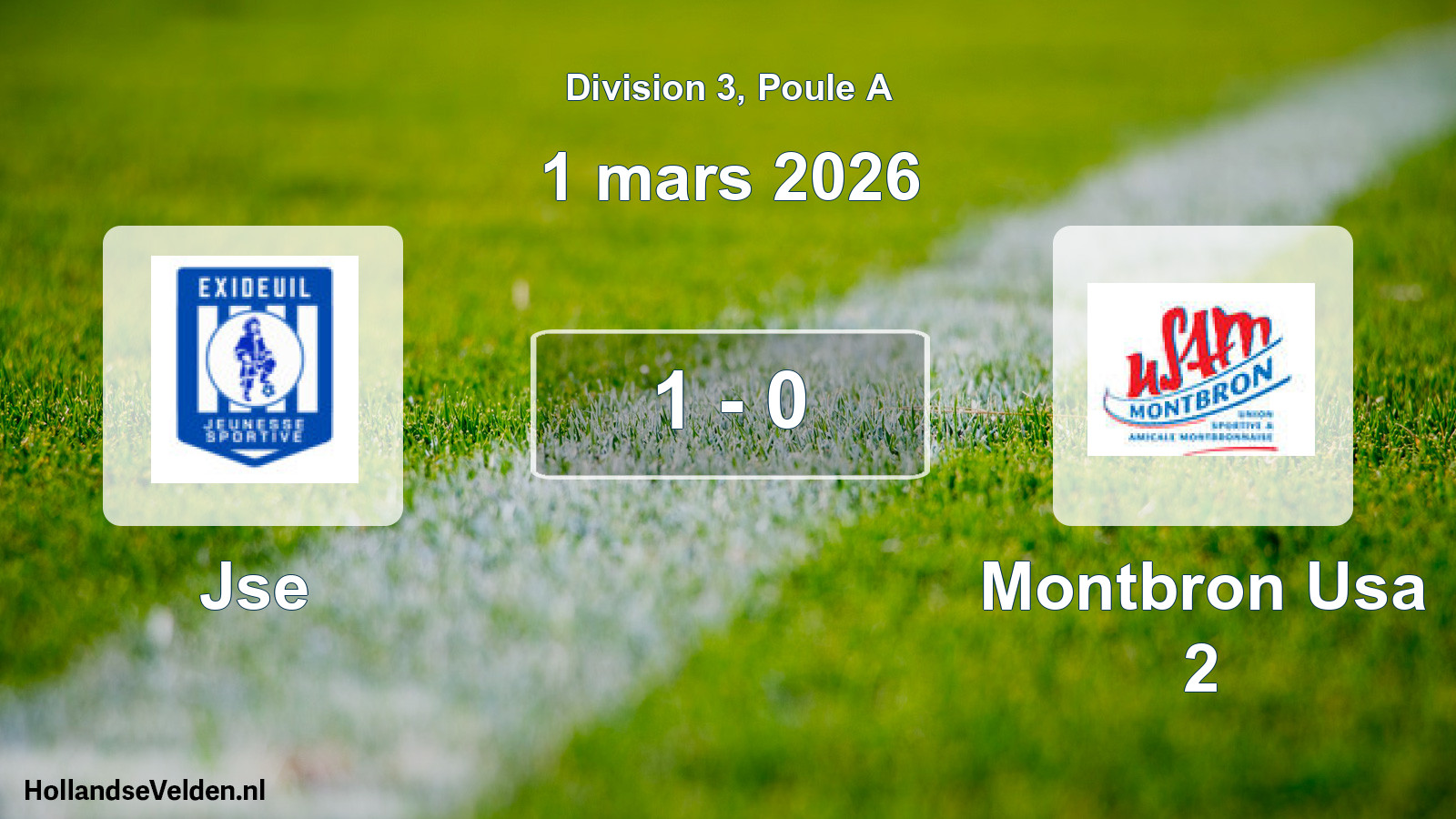 Total number of matches played: Jse - Montbron Usa 2 1 - 0 (1 March 2026)