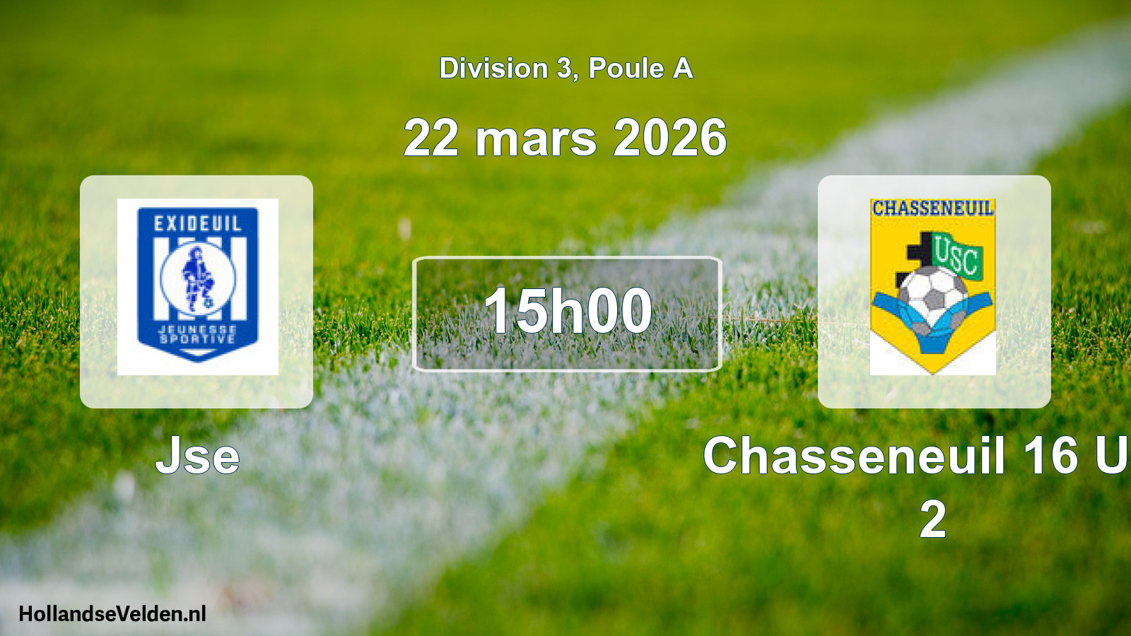 Match programmé: Jse - Chasseneuil 16 US 2 (22 mars 2026)