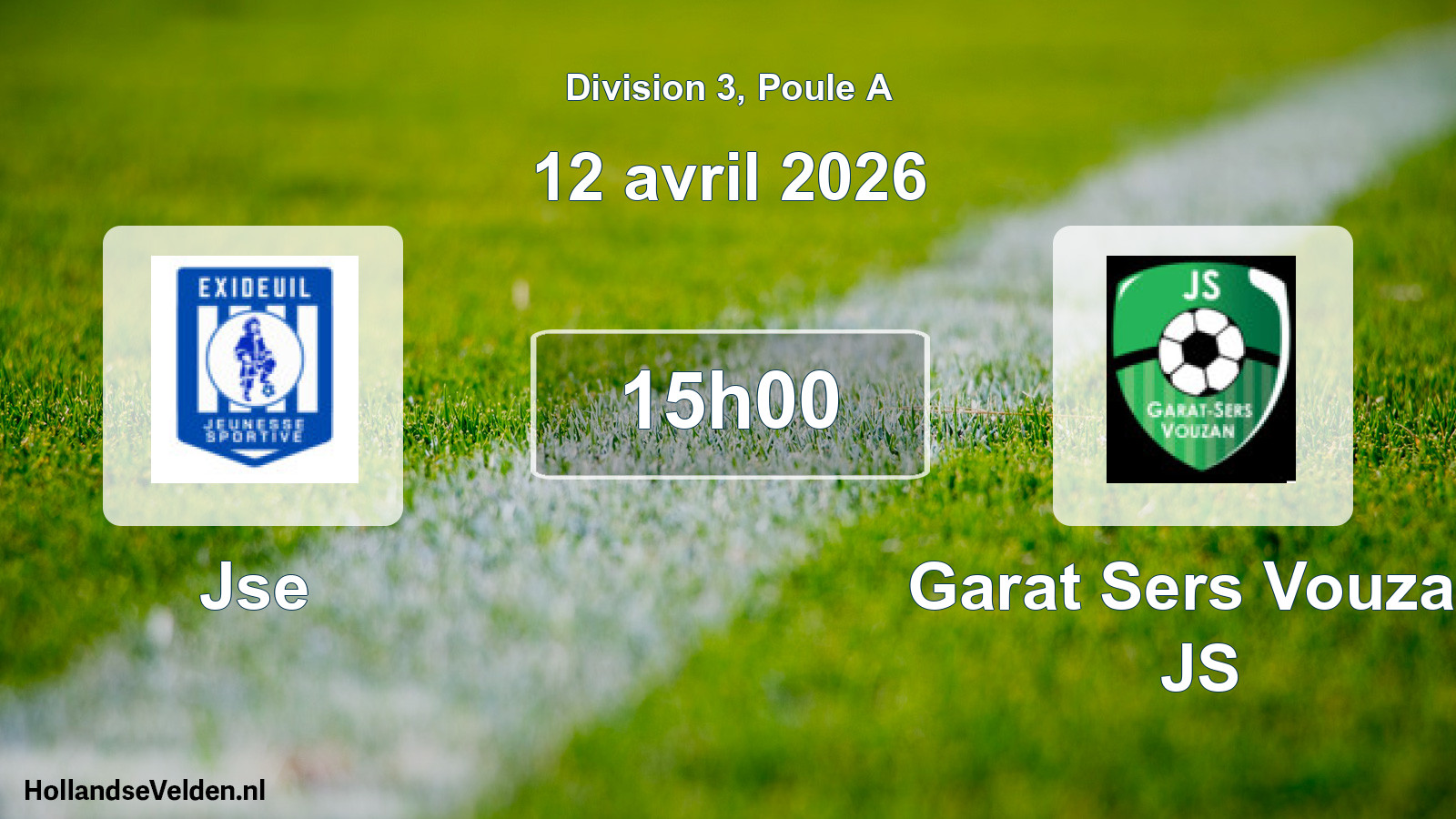 Match programmé: Jse - Garat Sers Vouzan JS (12 avril 2026)