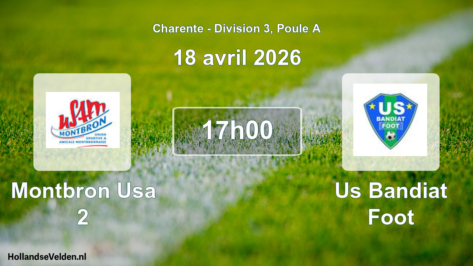 Geplande wedstrijd: Montbron Usa 2 - Us Bandiat Foot (18 april 2026)