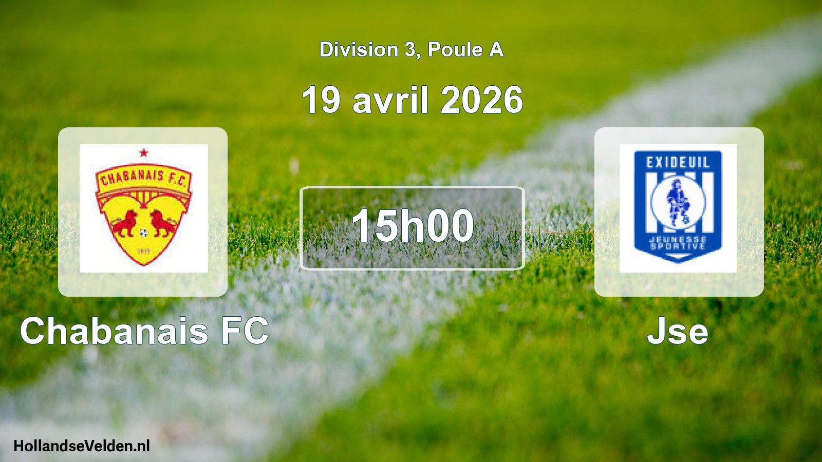 Scheduled Match: Chabanais FC - Jse (19 April 2026)