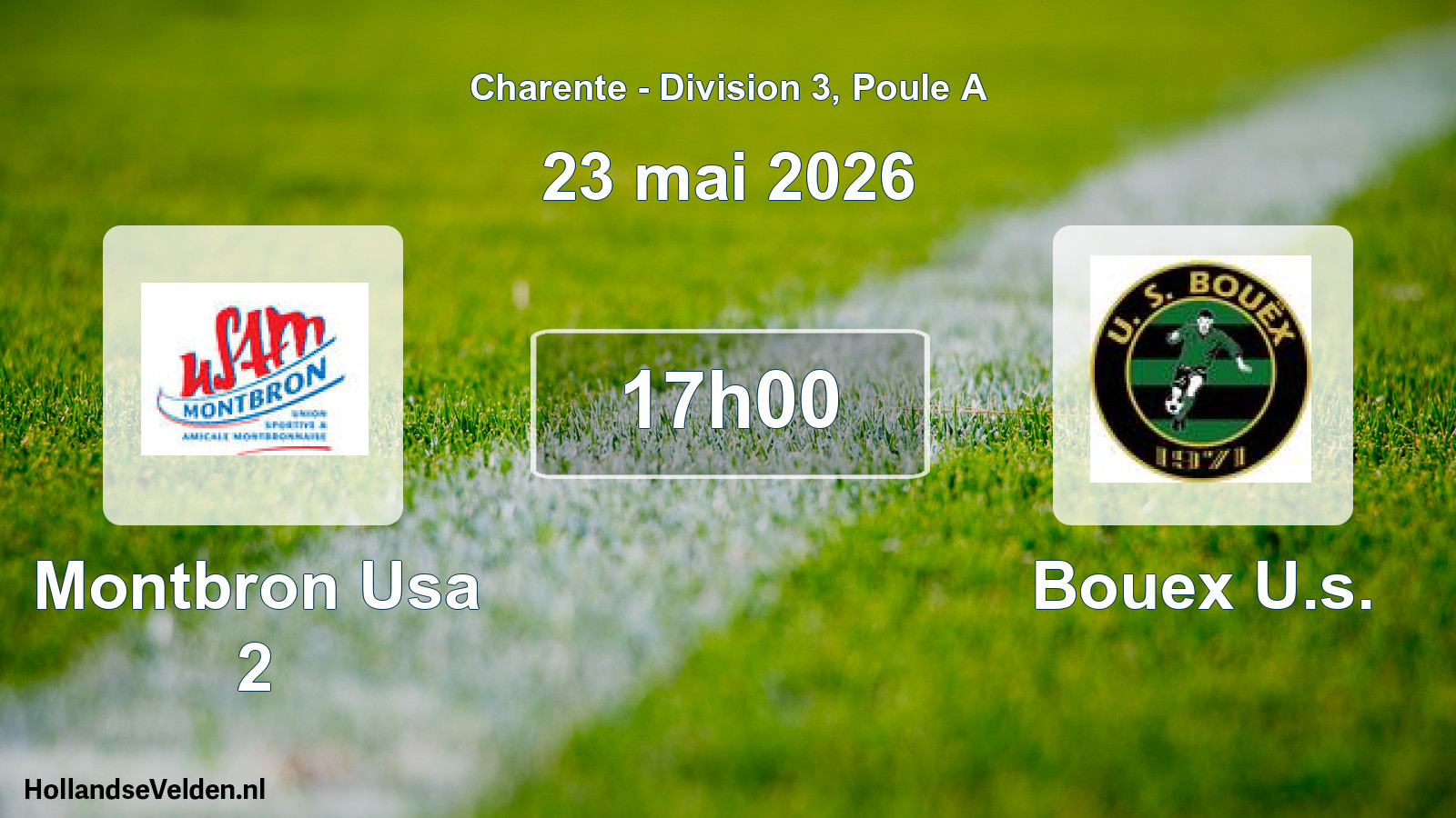 Geplande wedstrijd: Montbron Usa 2 - Bouex U.s. (23 mai 2026)