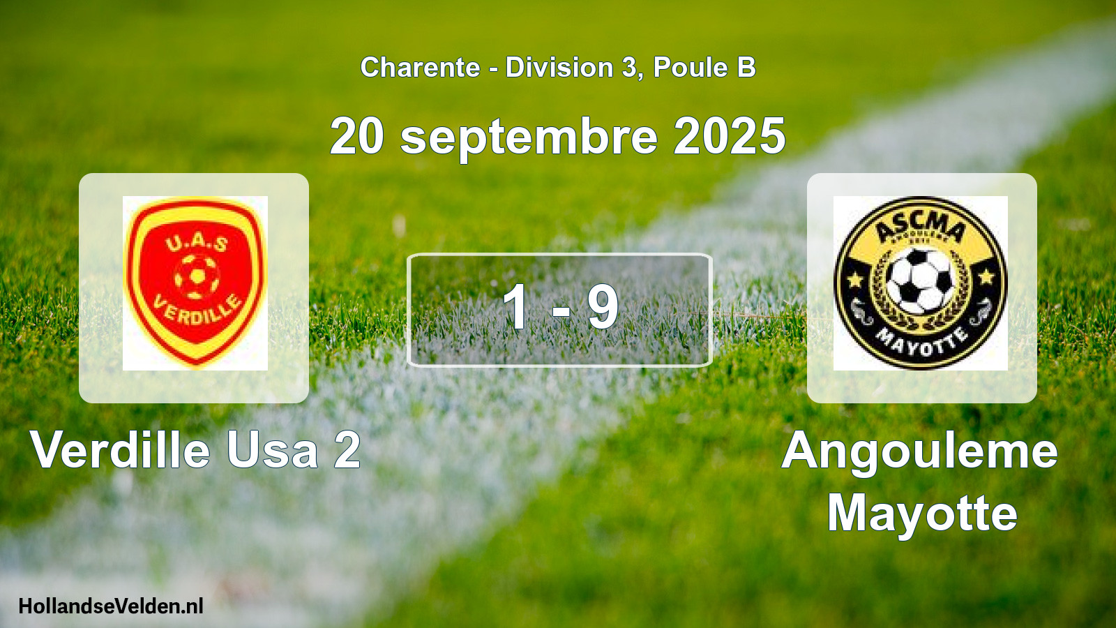 Gespeelde wedstrijd: Verdille Usa 2 - Angouleme Mayotte 1 - 9 (20 september 2025)