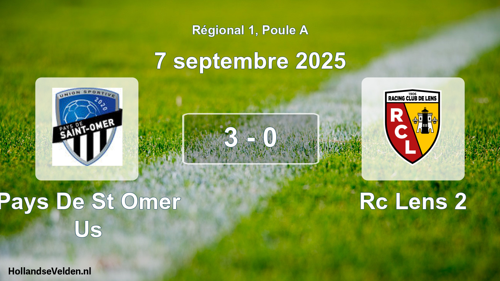 Gespeelde wedstrijd: Pays De St Omer Us - Rc Lens 2 3 - 0 (7 september 2025)