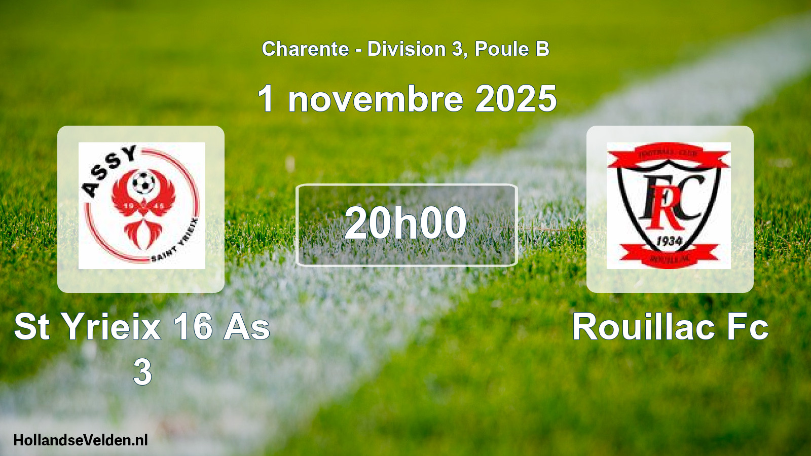 Scheduled Match: St Yrieix 16 As 3 - Rouillac Fc (1 November 2025)