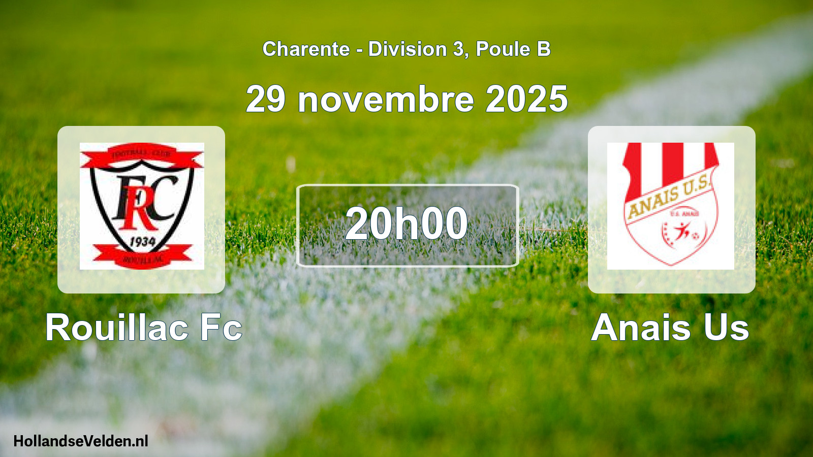 Geplande wedstrijd: Rouillac Fc - Anais Us (29 novembre 2025)