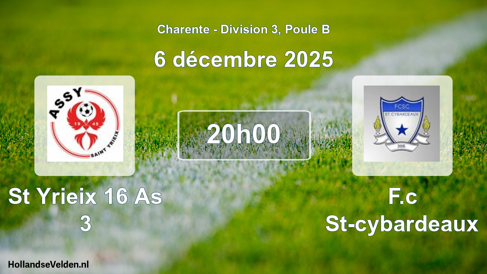 Scheduled Match: St Yrieix 16 As 3 - F.c St-cybardeaux (6 December 2025)