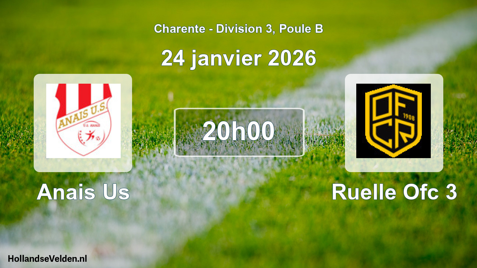 Geplande wedstrijd: Anais Us - Ruelle Ofc 3 (24 januari 2026)