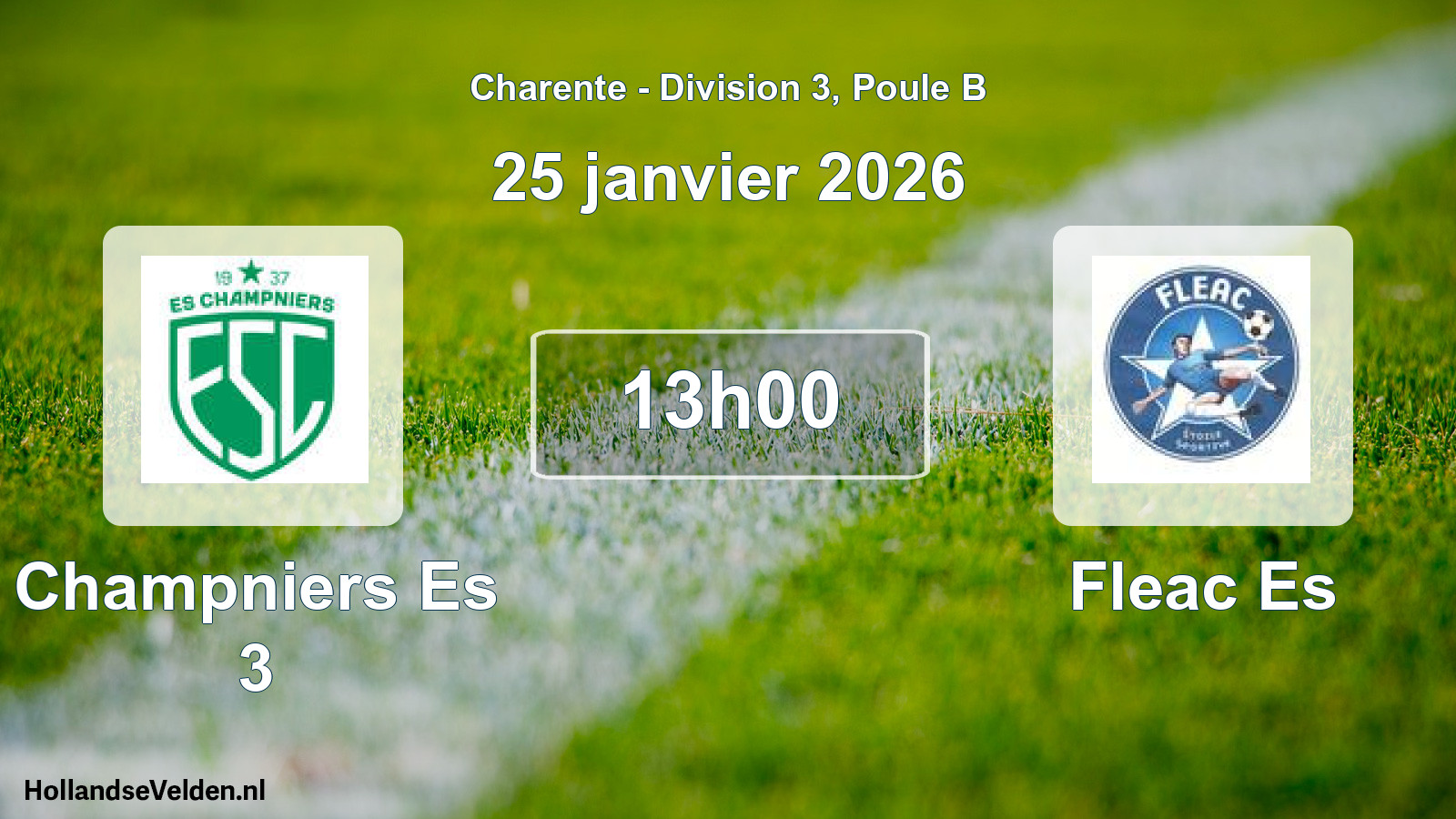 Geplande wedstrijd: Champniers Es 3 - Fleac Es (25 januari 2026)