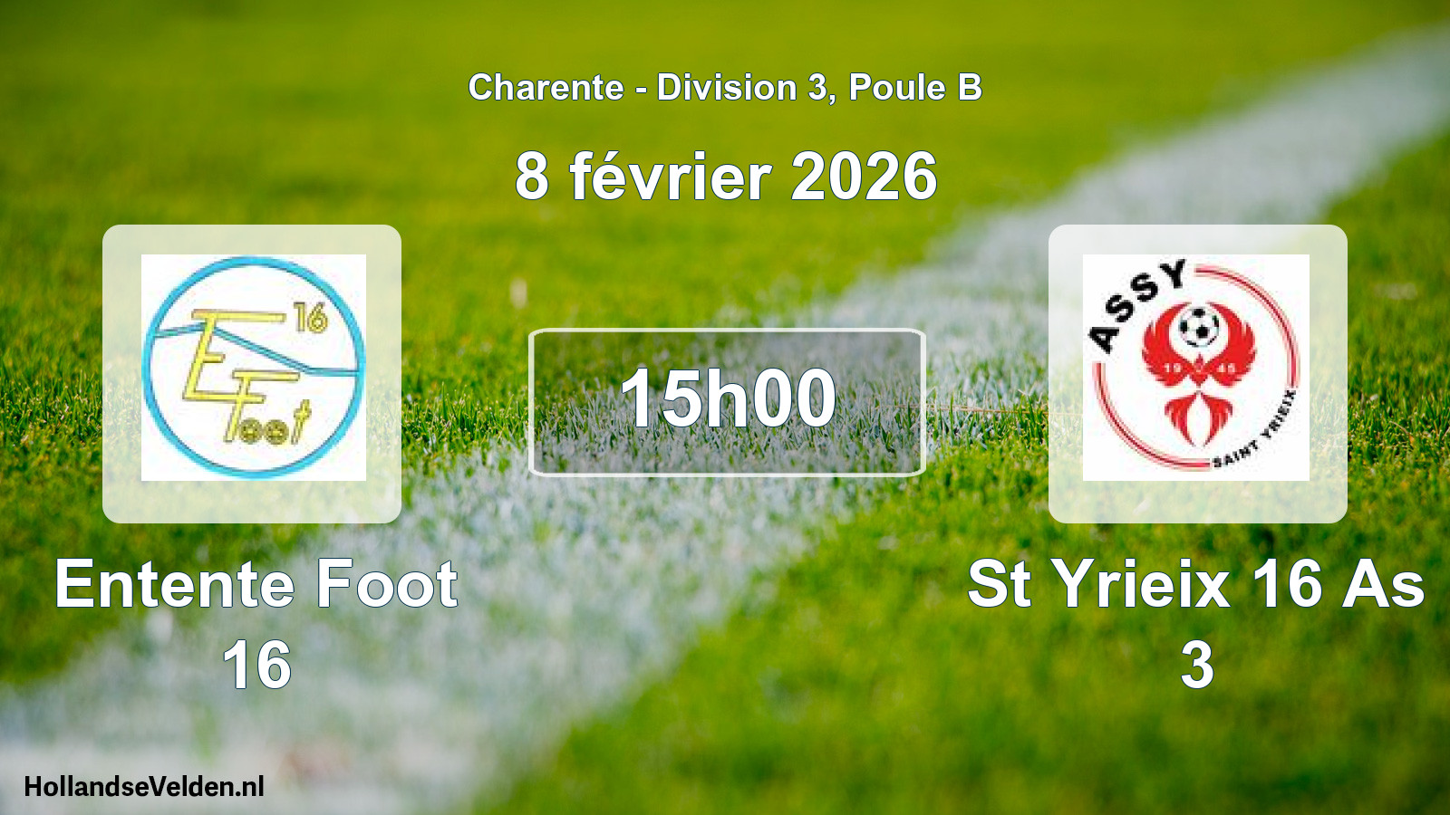 Geplande wedstrijd: Entente Foot 16 - St Yrieix 16 As 3 (8 février 2026)