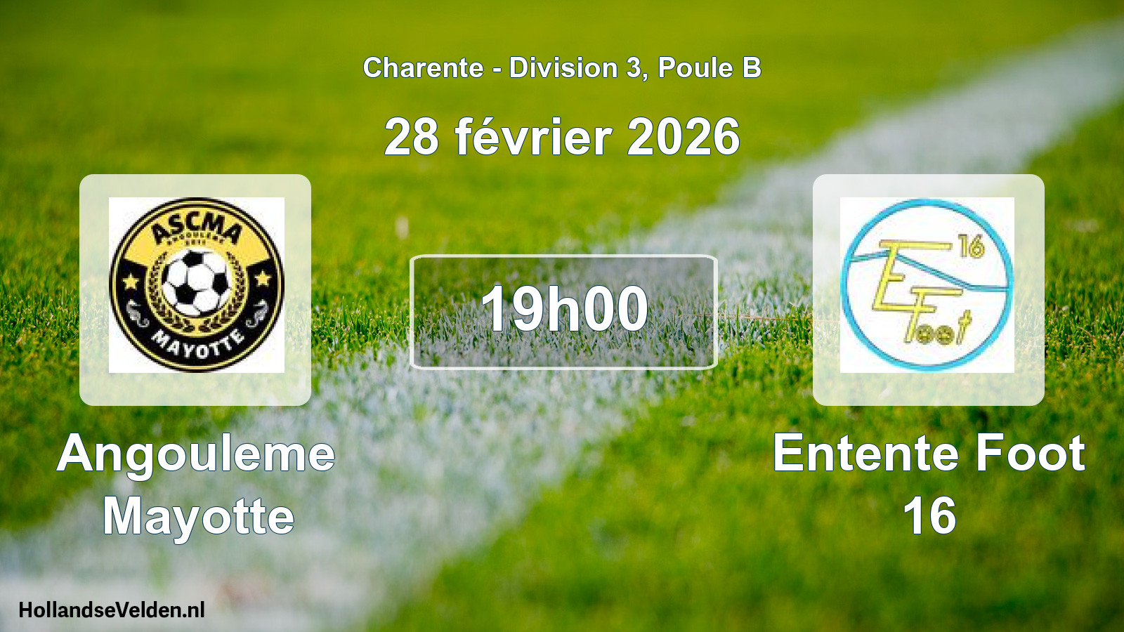 Geplande wedstrijd: Angouleme Mayotte - Entente Foot 16 (28 février 2026)
