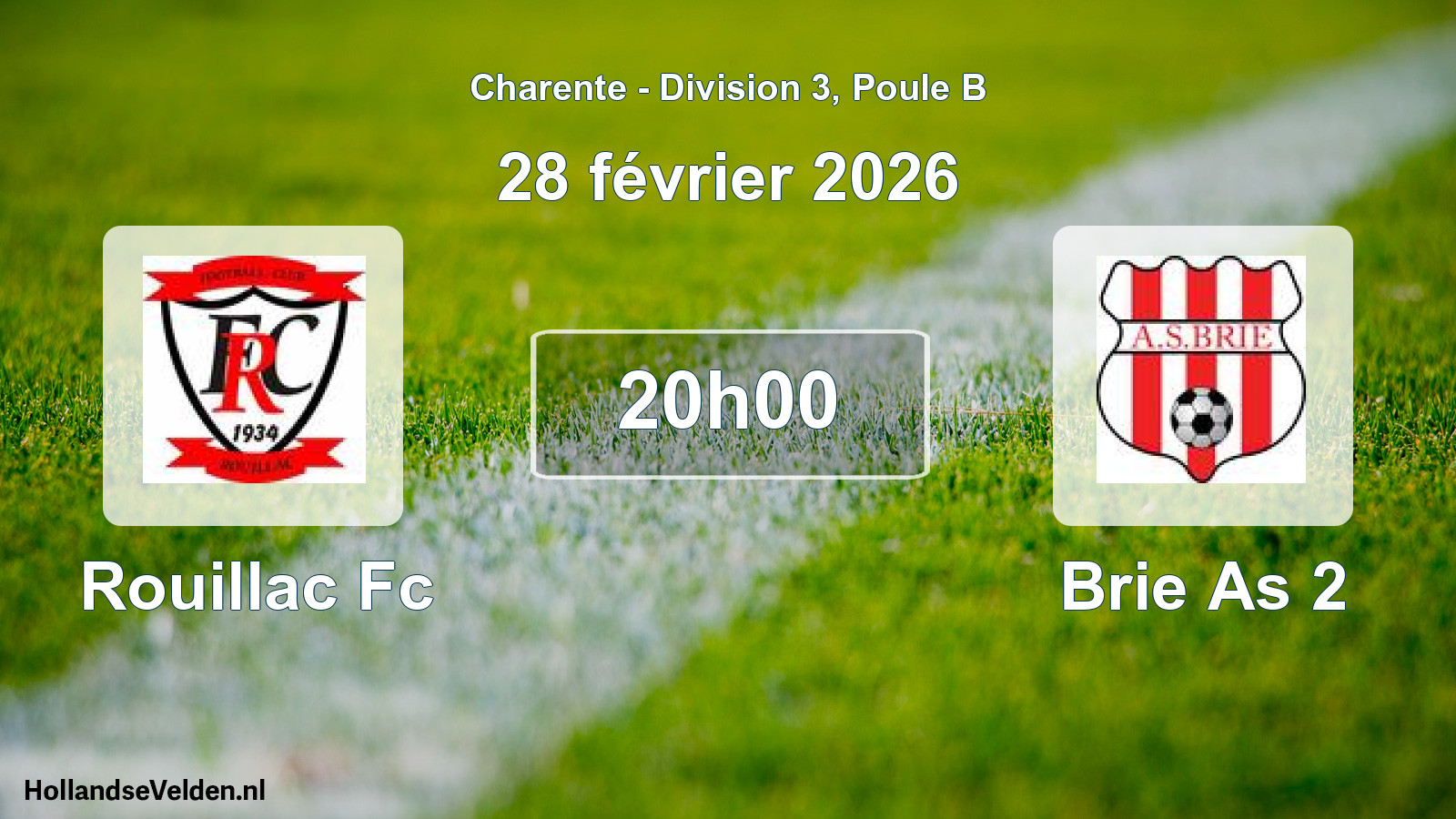 Geplande wedstrijd: Rouillac Fc - Brie As 2 (28 februari 2026)