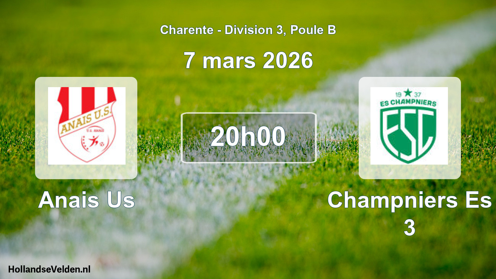 Scheduled Match: Anais Us - Champniers Es 3 (7 March 2026)