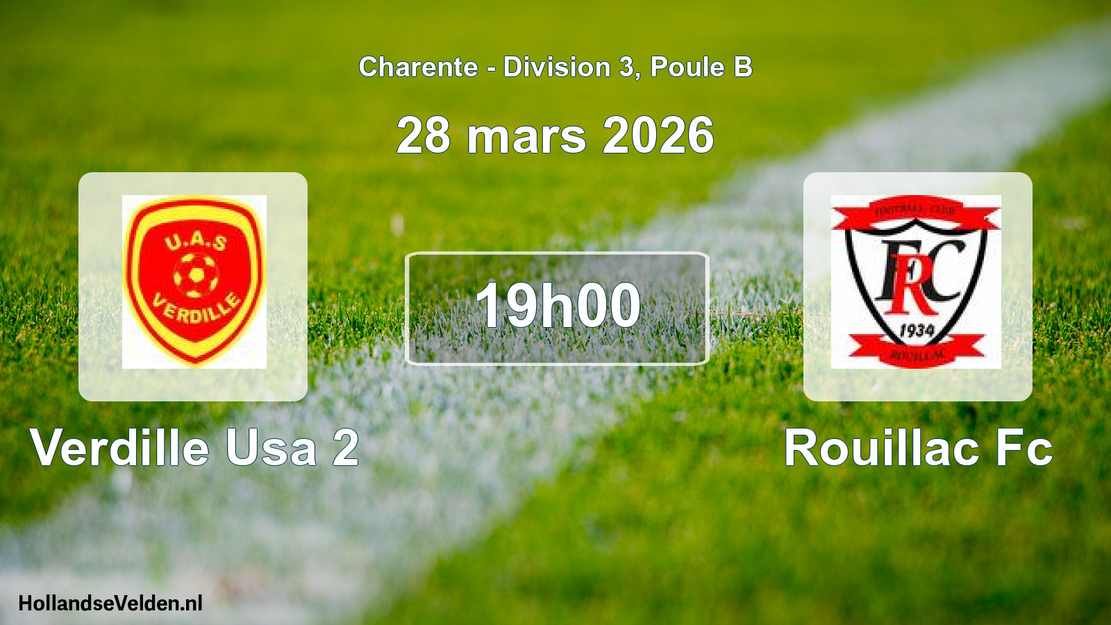 Scheduled Match: Verdille Usa 2 - Rouillac Fc (28 March 2026)