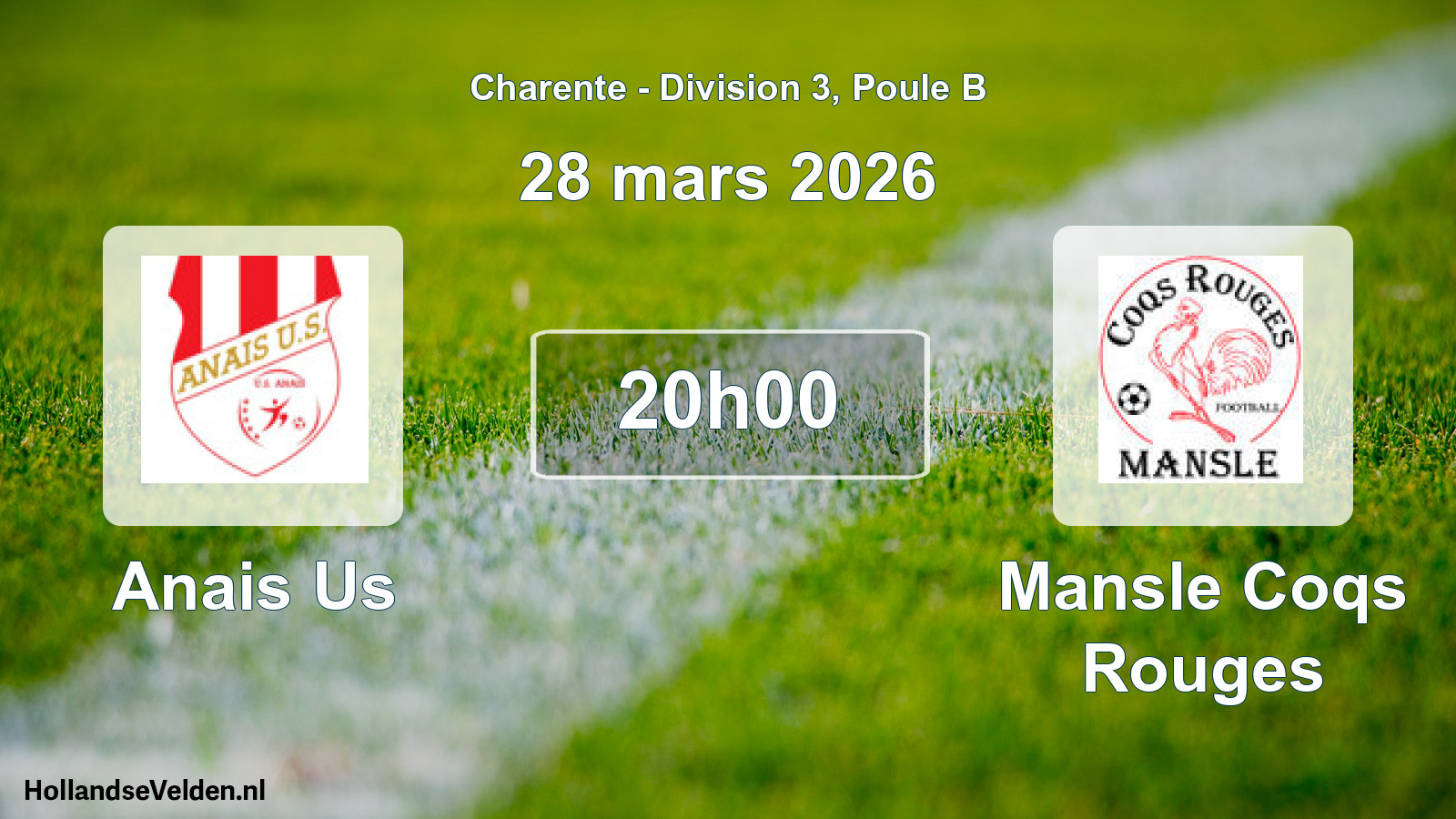 Scheduled Match: Anais Us - Mansle Coqs Rouges (28 March 2026)