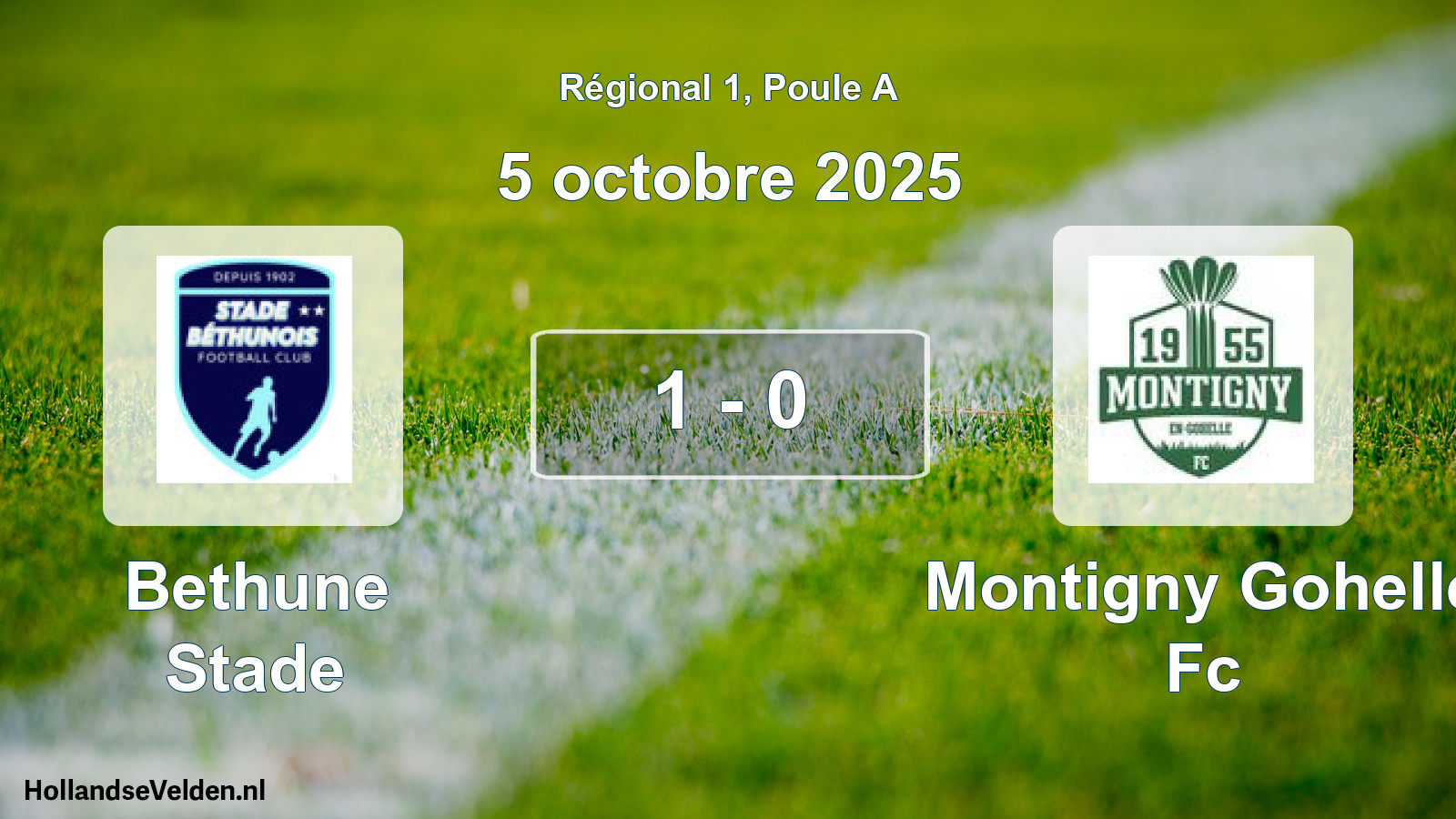 Total number of matches played: Bethune Stade - Montigny Gohelle Fc 1 - 0 (5 October 2025)
