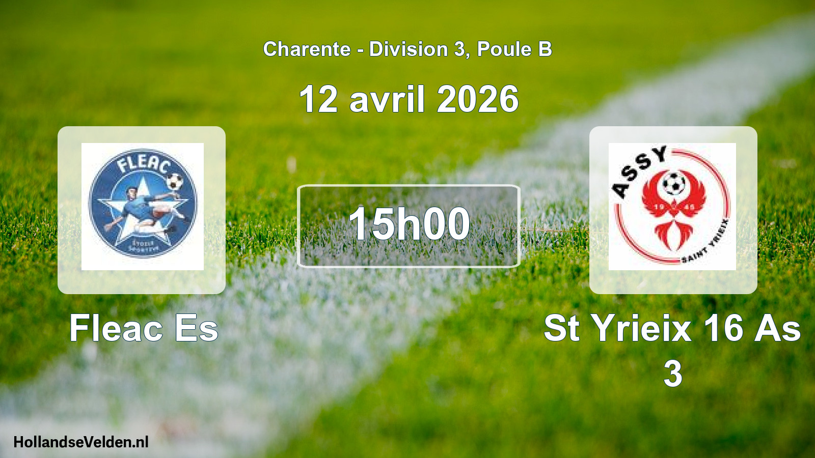 Geplande wedstrijd: Fleac Es - St Yrieix 16 As 3 (12 avril 2026)