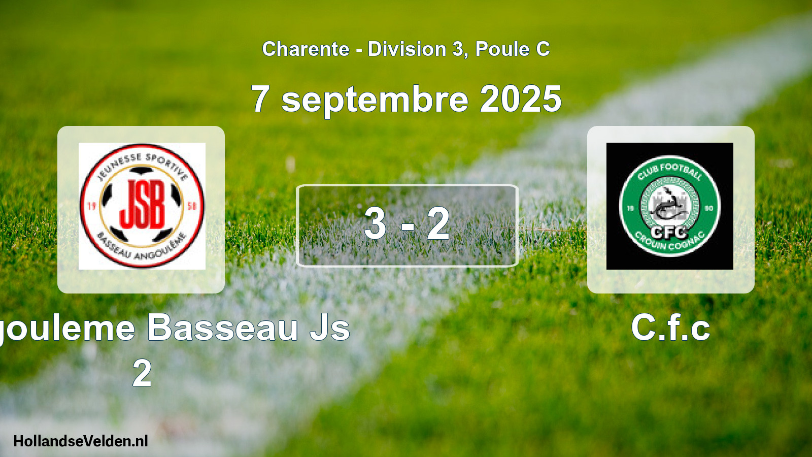 Gespeelde wedstrijd: Angouleme Basseau Js 2 - C.f.c 3 - 2 (7 september 2025)