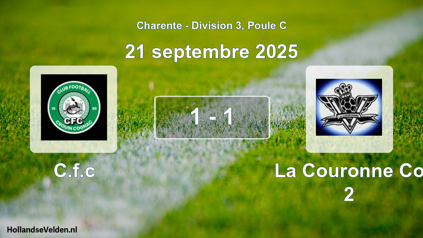 Gespeelde wedstrijd: C.f.c - La Couronne Co 2 1 - 1 (21 septembre 2025)