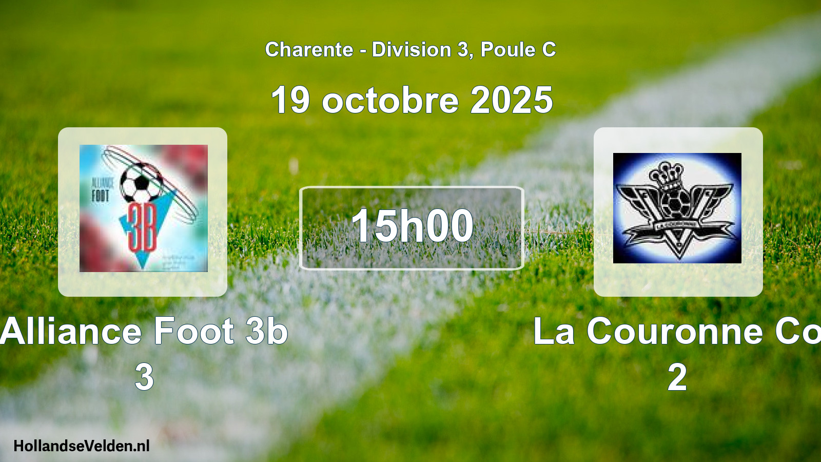 Geplande wedstrijd: Alliance Foot 3b 3 - La Couronne Co 2 (19 octobre 2025)