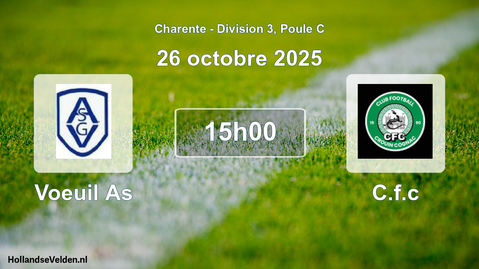Geplande wedstrijd: Voeuil As - C.f.c (26 octobre 2025)