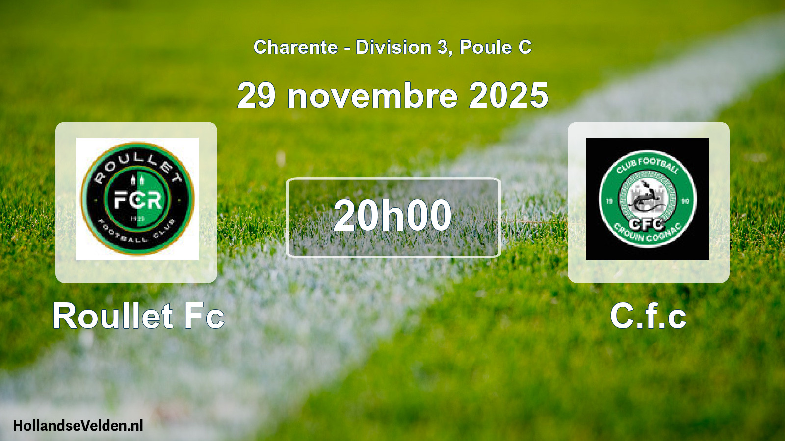 Geplande wedstrijd: Roullet Fc - C.f.c (29 novembre 2025)