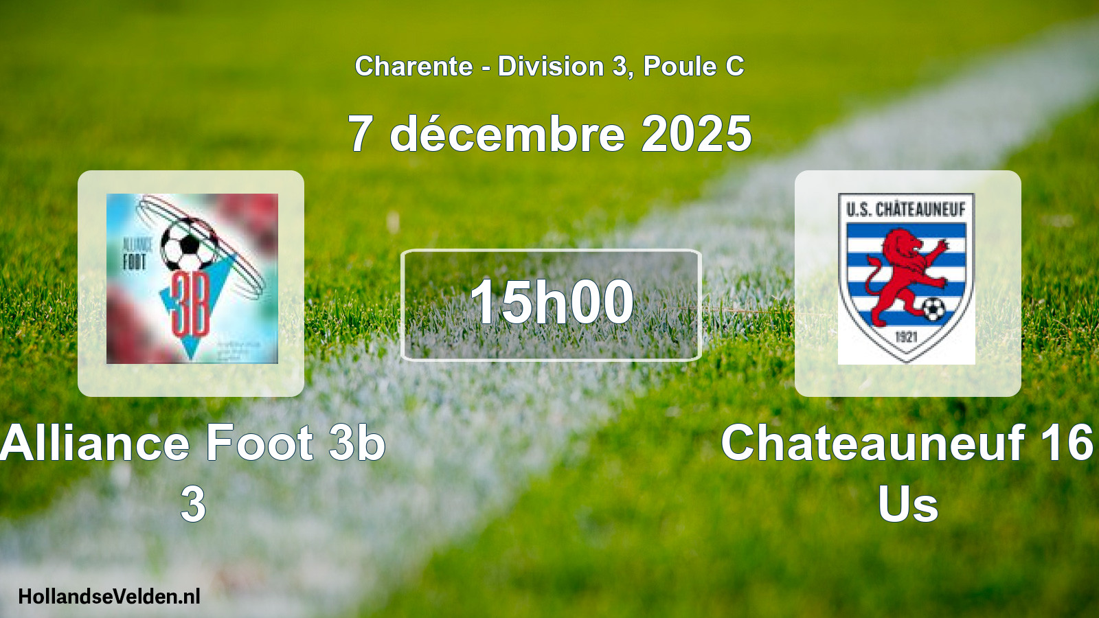 Geplande wedstrijd: Alliance Foot 3b 3 - Chateauneuf 16 Us (7 december 2025)