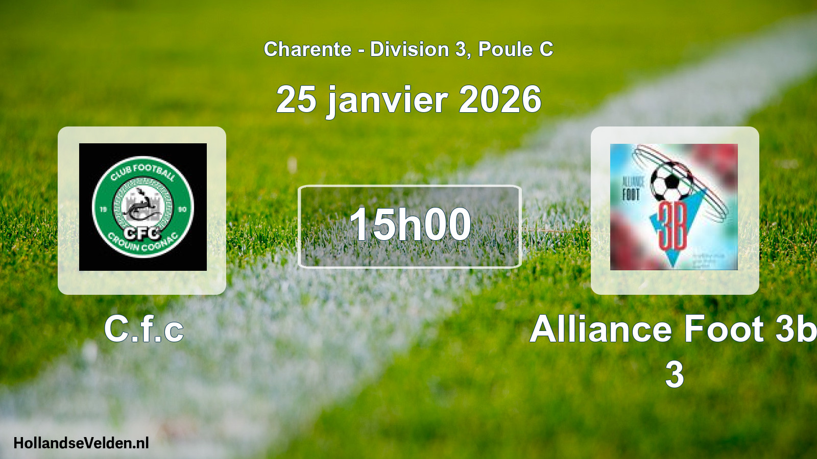 Geplande wedstrijd: C.f.c - Alliance Foot 3b 3 (25 janvier 2026)
