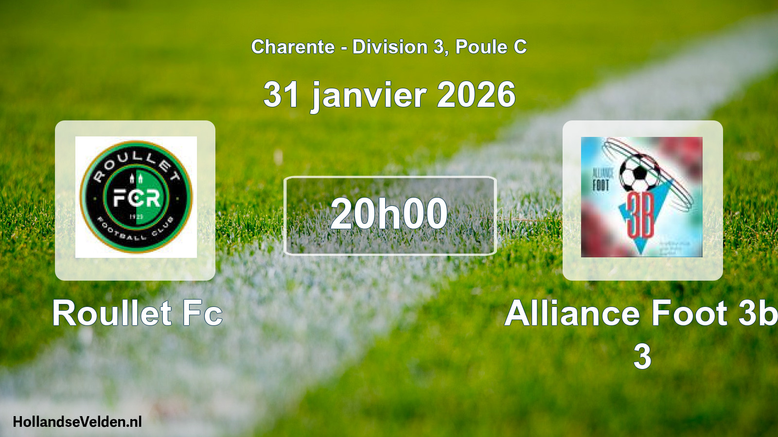 Geplande wedstrijd: Roullet Fc - Alliance Foot 3b 3 (31 janvier 2026)
