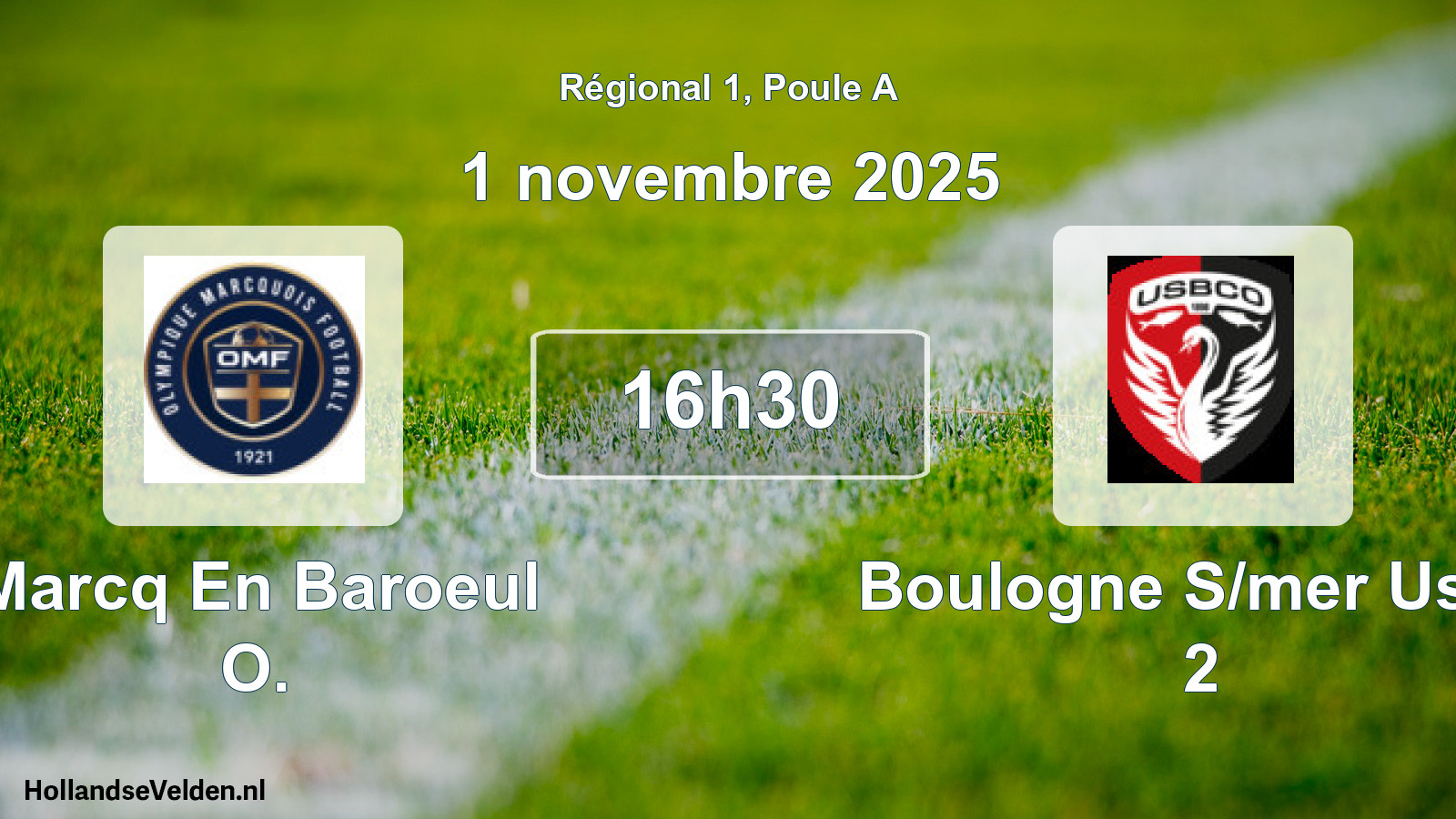 Geplande wedstrijd: Marcq En Baroeul O. - Boulogne S/mer Usco 2 (1 novembre 2025)