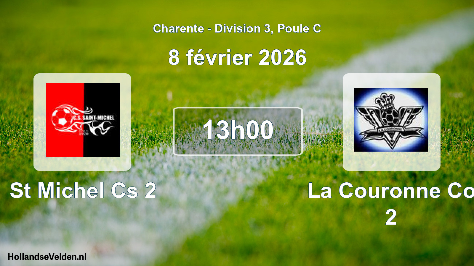 Geplande wedstrijd: St Michel Cs 2 - La Couronne Co 2 (8 février 2026)