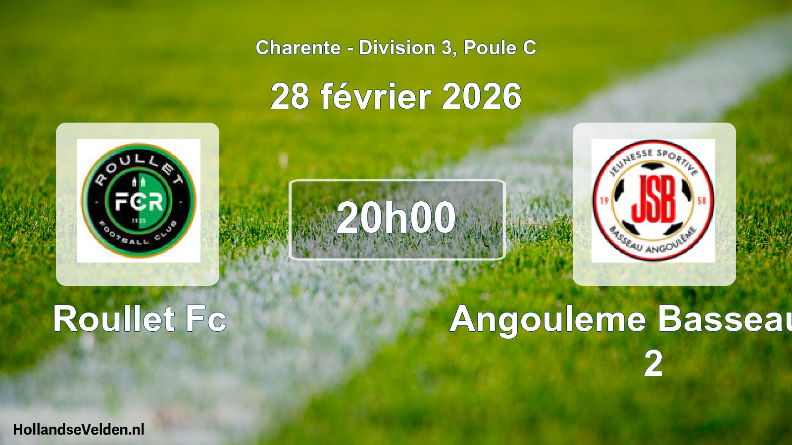 Geplande wedstrijd: Roullet Fc - Angouleme Basseau Js 2 (28 februari 2026)