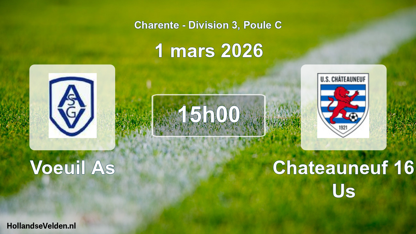 Geplande wedstrijd: Voeuil As - Chateauneuf 16 Us (1 mars 2026)