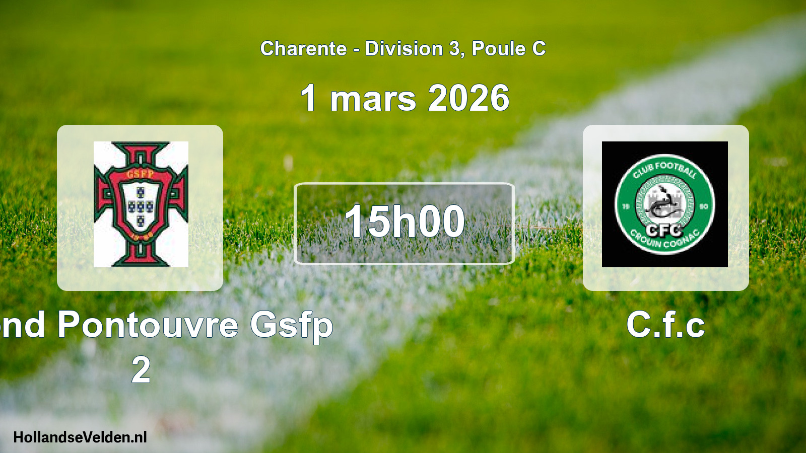Geplande wedstrijd: Gond Pontouvre Gsfp 2 - C.f.c (1 mars 2026)