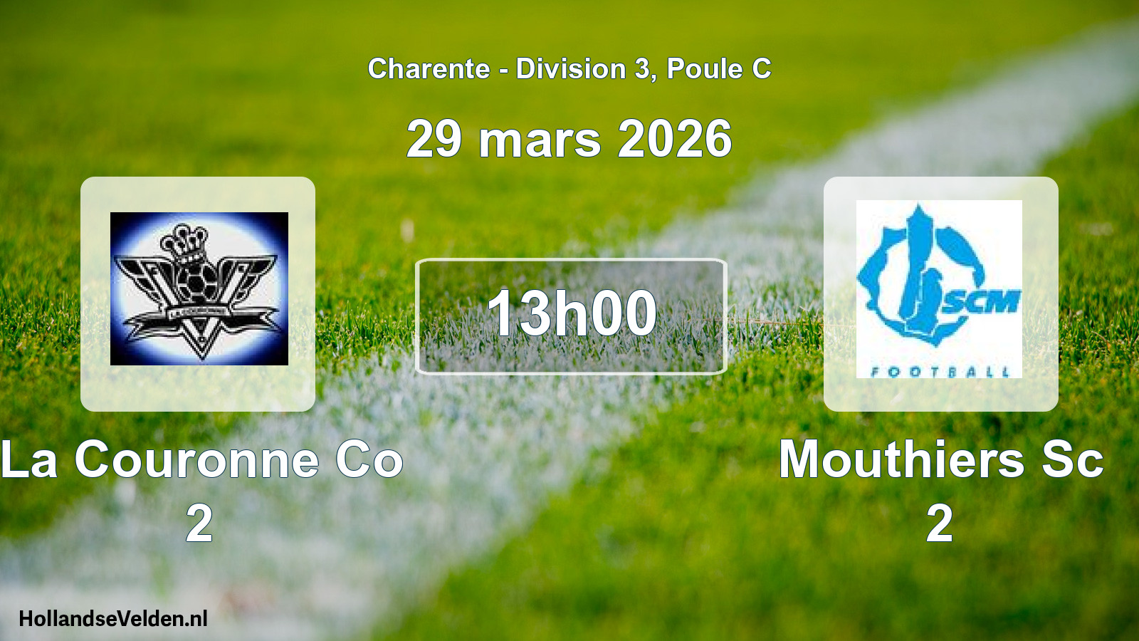 Geplande wedstrijd: La Couronne Co 2 - Mouthiers Sc 2 (29 maart 2026)