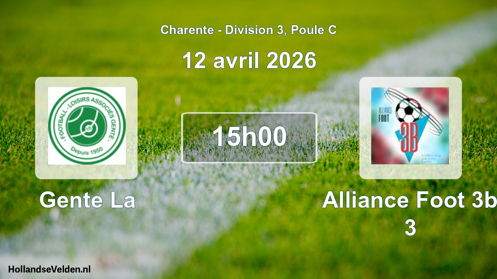 Geplande wedstrijd: Gente La - Alliance Foot 3b 3 (12 avril 2026)