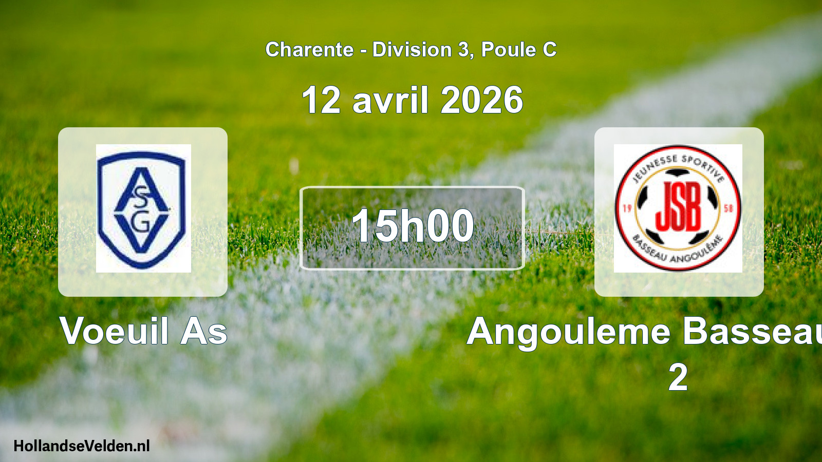 Geplande wedstrijd: Voeuil As - Angouleme Basseau Js 2 (12 avril 2026)