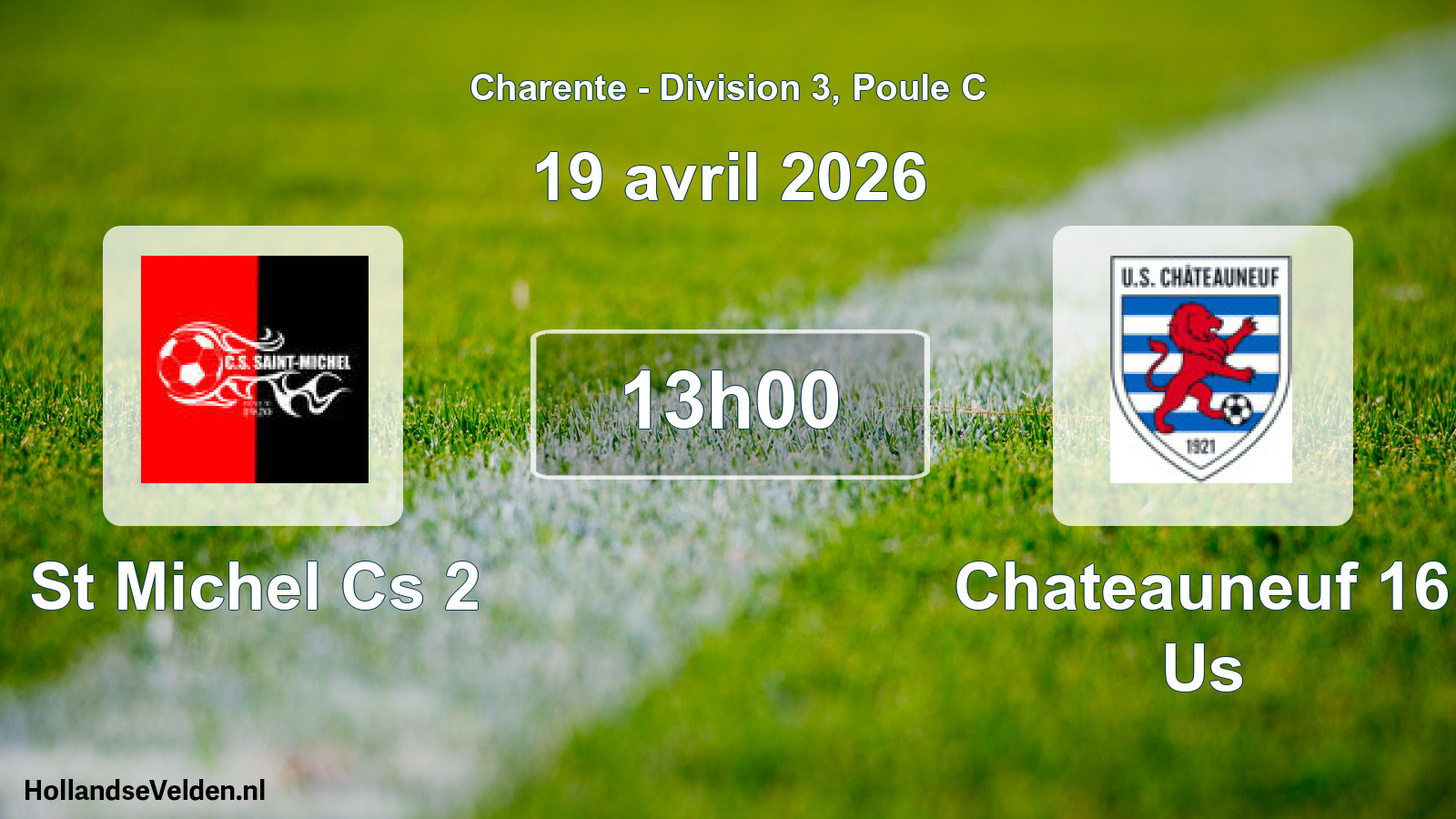 Geplande wedstrijd: St Michel Cs 2 - Chateauneuf 16 Us (19 avril 2026)